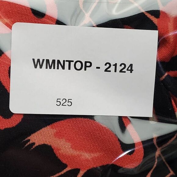 LuLaRoe Carly Dress S Black Red Flamingo Print High-Low Hem Short Sleeve Simply - Picture 6 of 6